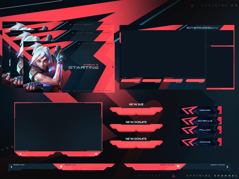 Static Valorant themed Stream overlay image 4