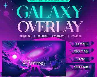 Animierte Galaxy Space Themed Stream Overlay | Twitch Overlay