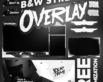 Schwarz-Weiß-Reinigungslauf-Überlagerung | Twitch Overlay