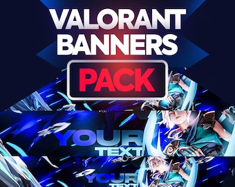 Valorant Pre-made Banner Pack für youtube twitch twitter und facebook | Valorant Banners