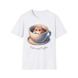 Adorable Cat in Coffee Mug T-Shirt | Cute Pet Lover Apparel, Gift for Cat Owners, Funny Coffee Tees, Animal Lover Shirt
