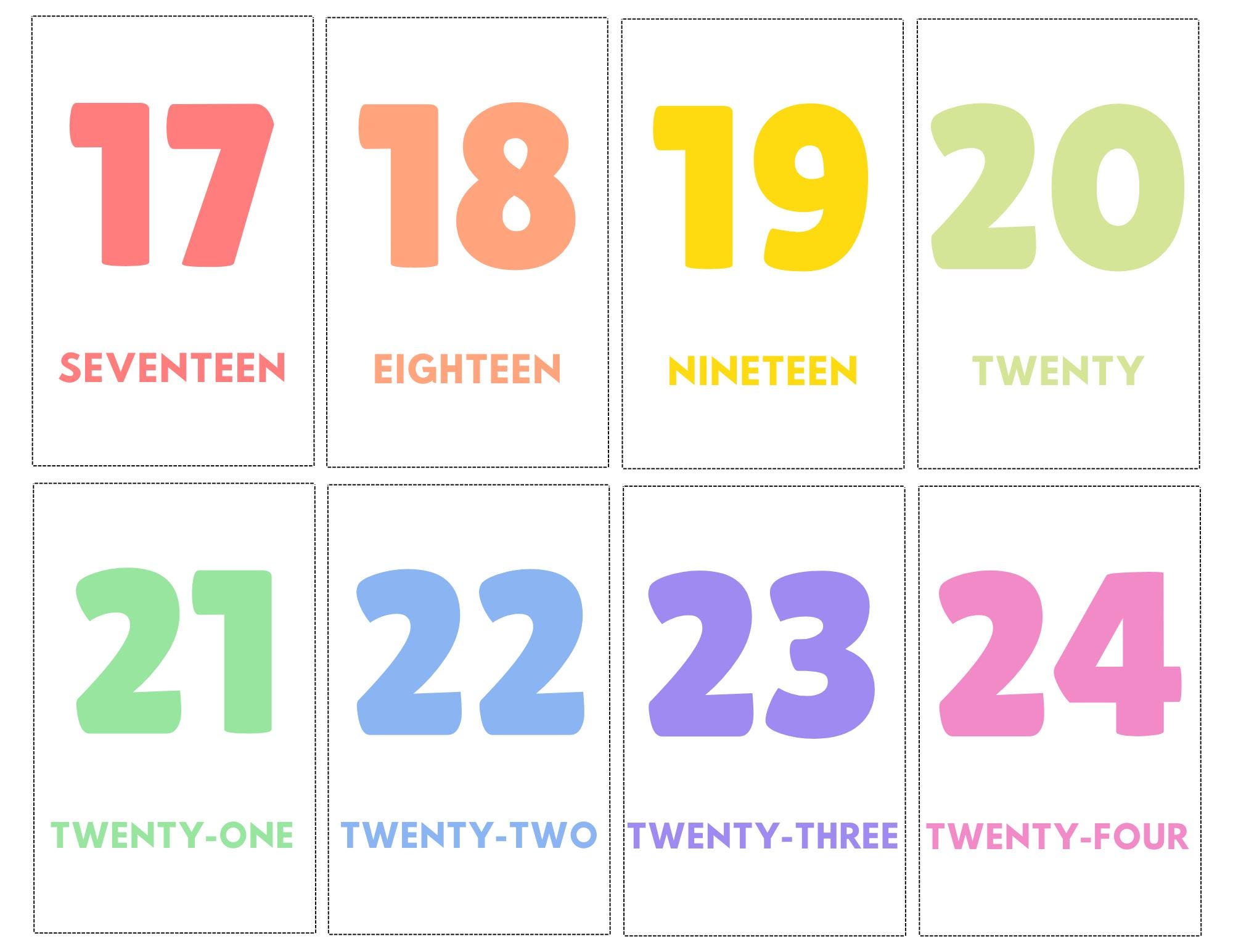 1-100 Number Flashcards Printable – Kids Math Learning - Digital - Etsy