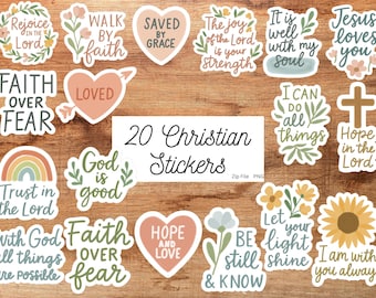 Christian Bible Journaling Stickers | Faith Planner, GoodNotes Digital Art, printable, digital download