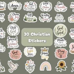 Christian Printable Stickers | Bible Journaling, Faith Planner, Prayer Journal Download