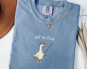 Comfort Colors® Funny Fishing Goose Shirt, Fishing Shirt, Fishing Gift, Fishing Fathers Day Shirt, Fishing Mothers Day Gift, Fishing Dad Tee