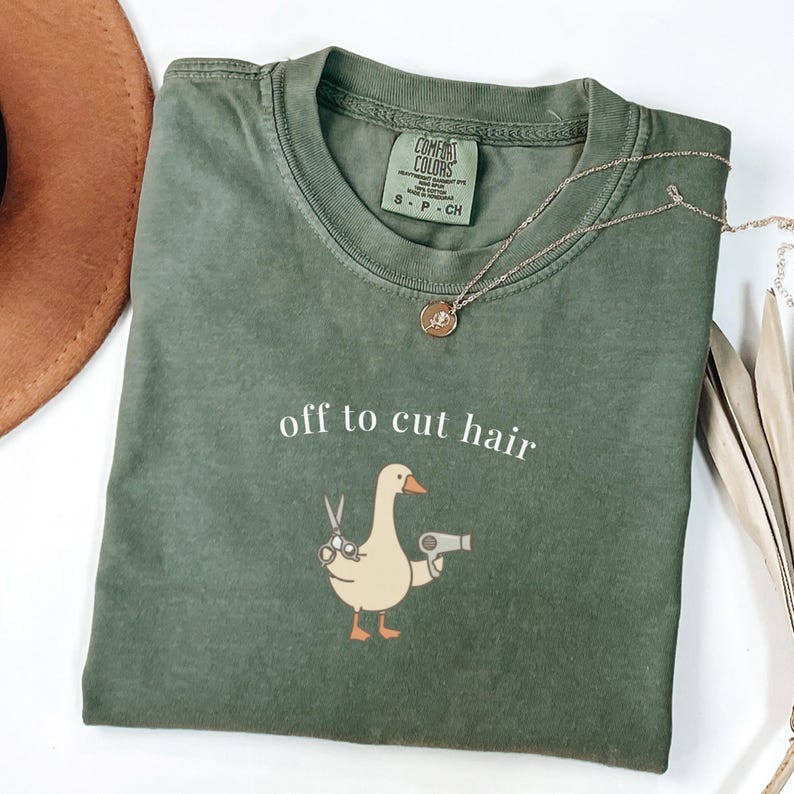 Comfort Colors Duck Hairdresser Shirt, Off To Cut Hair Funny Hairstylist Gift, Cute Animal Barber Tee, Salon Humor Present

Comfort Colors