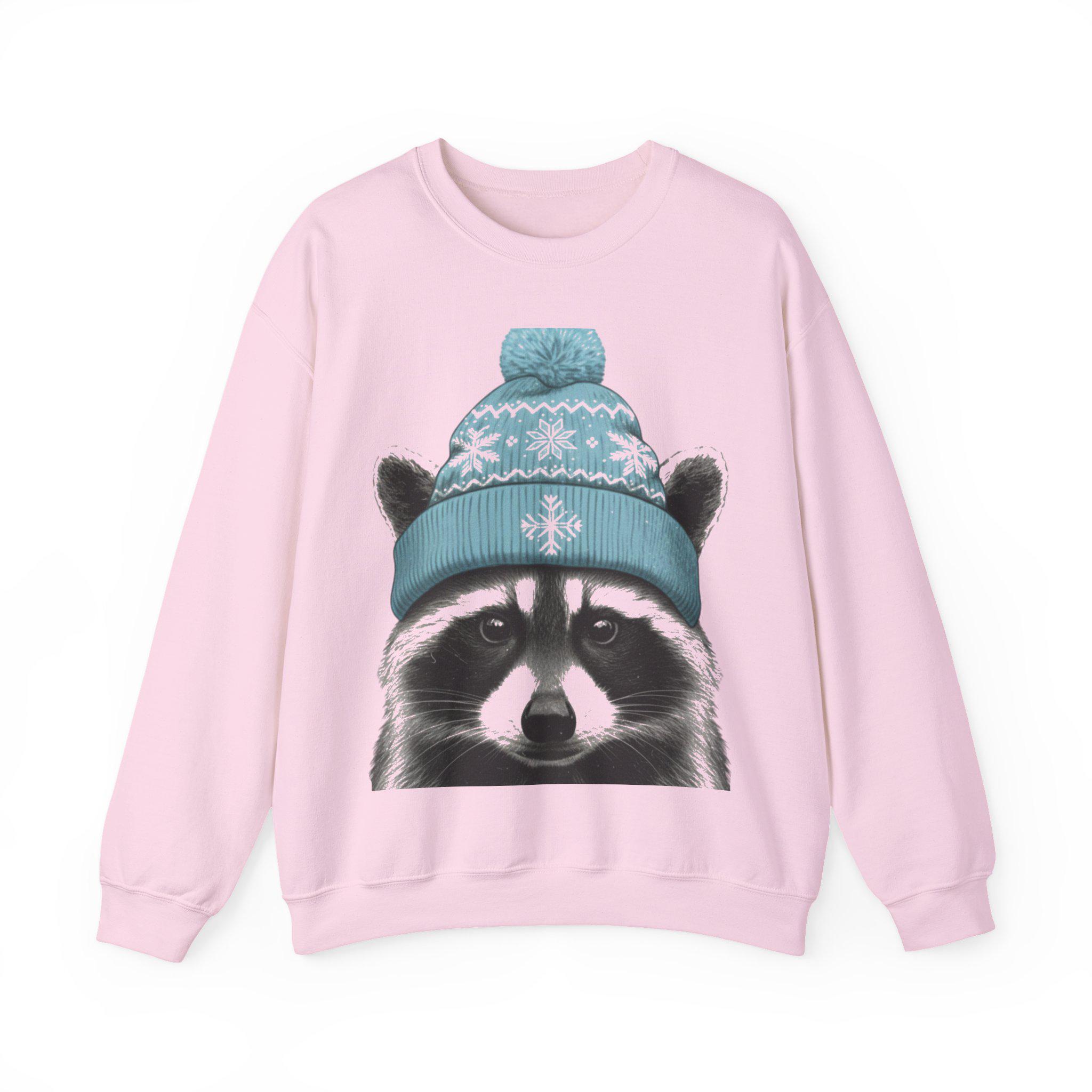 Raccoon Wearing Beanie Sweatshirt, Vintage Woodland Raccoon 