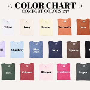 Comfort Colors 1717 Color Chart, Swatch Guide, Digital Download, T-shirt Colors Display, Etsy Seller Tool, Garment Dye Palette
comfort