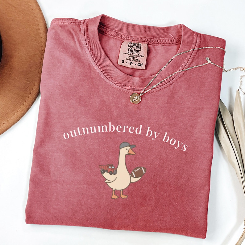 Outnumbered By Boys Shirt, Boy Mom Life Tee, Funny Goose Truck Football Design, Motherhood Humor, Mama Gift, Proud Mom
Boy mom shirt