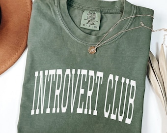 Camiseta del Club de Introvertidos Comfort Colors®, Camiseta Divertida para Introvertidos, Camiseta Socialmente Incómoda, Camiseta de Regalo para Introvertidos, Camiseta Sarcástica para Introvertidos