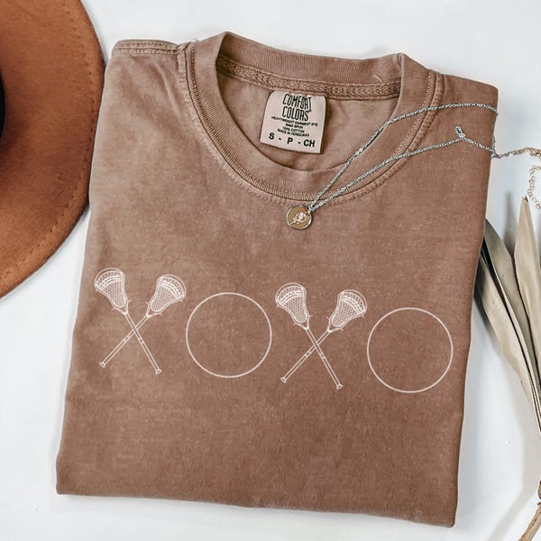 Comfort Colors® Lacrosse XOXO Shirt, Lacrosse Fan Shirt, Lacrosse Season Tee, Lacrosse Mom Shirt, Cheer Lacrosse Mama,Lacrosse Game Day Gift