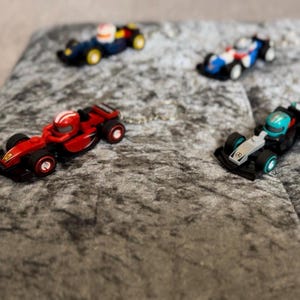 F1  Lego Minifigure Racing Car Keychain Bag Charm Car Accesory Magnet