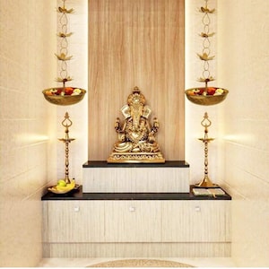 Lotus Shaped Decorative Floral Hanging Urli Bowl, Diwali Decoration Items for Home Décor, Handcrafted Elegant Showpiece, Pooja Room, Wedding