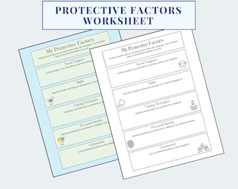 Protective Factors Worksheet | OT & Mental Health Printable | Strength-Based SEL Activity for Group Therapy or Individual Reflection