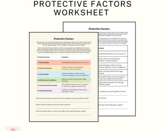 Protective Factors Worksheet | Mental health OT | SEL Worksheet | Printable PDF | Coping skills