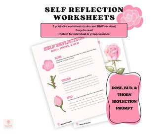 Self Reflection Worksheets | Printable Mental Health Activity | OT + SEL Resource | Mental Health Occupational Therapy