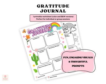Gratitude Journal Worksheet for All Ages – Daily Reflection Printable for Kids, Teens & Adults