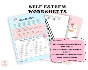 Printable Self-Esteem Worksheets for Kids, Teens & Adults | OT Mental Health Resource | Self-Love Activities | PDF SEL Tool