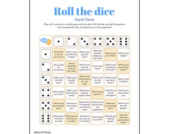 Roll the Dice Social Game | Mental Health OT | SEL Worksheet | Socialization | Social Skills PDF