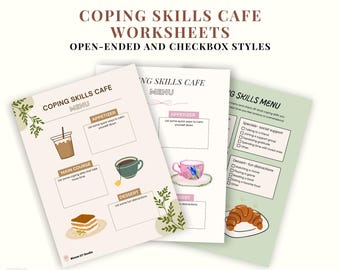 Coping Skills Cafe Worksheets | Mental Health OT Therapy Activities | Coping Skills Menu PDF | Group & Individual Counseling Tool