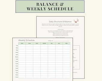 Daily Structure Worksheet PDF | OT Mental Health Resource | Weekly Schedule Planner | Routine Building | Depression Anxiety Support