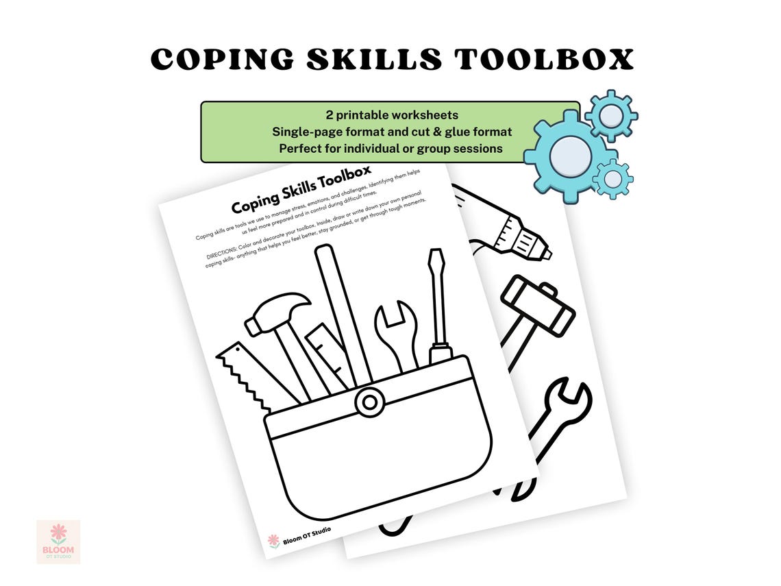 Coping Skills Toolbox Worksheet | Mental Health Activity | OT Printable ...