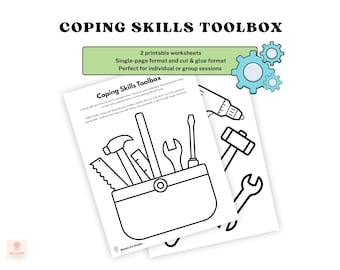 Coping Skills Toolbox Worksheet | Mental Health Activity | OT Printable for Kids, Teens, Adults