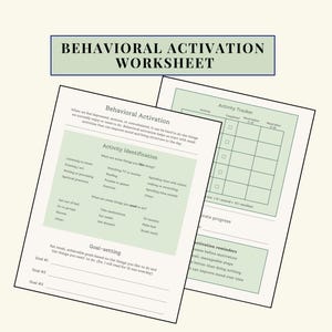 Behavioral Activation Worksheet PDF | OT Mental Health Resource for Depression and Anxiety | Daily Routine | Goal Setting