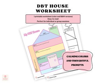 DBT House Worksheet – Mental Health PDF for Teens & Adults | Dialectical Behavior Therapy Tool