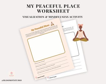 My Peaceful Place Worksheet for Kids Teens and Adults – Mindfulness Drawing and Reflection Activity for Therapy or SEL