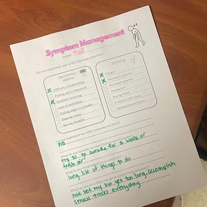 Symptom Management Worksheet for Kids Teens and Adults - Mental Health ...