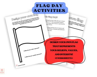Flag Day Worksheet - Design Your Own Flag Activity - Printable Holiday Craft PDF