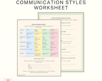 Communication Styles Worksheet for Occupational Therapy | Assertive Communication | Mental Health OT Group | DBT Interpersonal Effectiveness