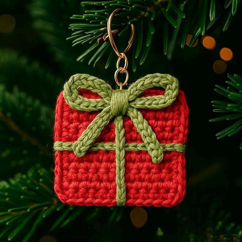 Ornement de Noël au crochet, décoration de Noël faite main, joli modèle d'ornement festif au crochet, modèle de cadeau de Noël au crochet (PDF) image 5