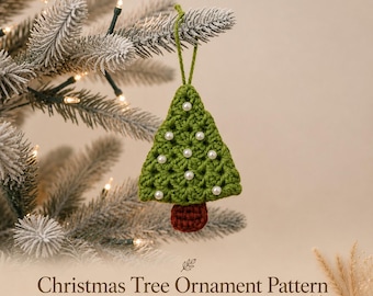 Modèle PDF de décoration de sapin de Noël au crochet, style cottagecore, décoration de Noël minimaliste, modèle de décoration hivernale chaleureuse au crochet