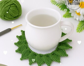 Sunflower Crochet Coaster Pattern - DIY Crochet Sunflower Coaster Tutorial - Easy Crochet Pattern for Beginners - Floral Coaster Pattern