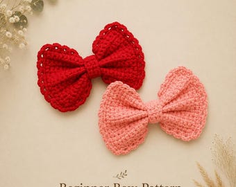Easy Crochet Bow Pattern PDF, Beginner Friendly Hair Bow DIY, Quick Cute Crochet Project, Simple Bow Crochet Tutorial, Scrap Yarn Pattern