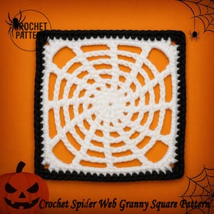Halloween Spiderweb Granny Square Crochet Pattern: PDF Download