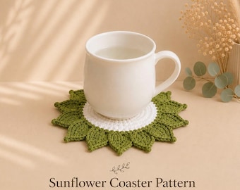 Petal Coaster Crochet Pattern | Cute Flower Coaster PDF | Beginner Friendly Crochet Pattern | Instant Download PDF | Cottage core Home Decor