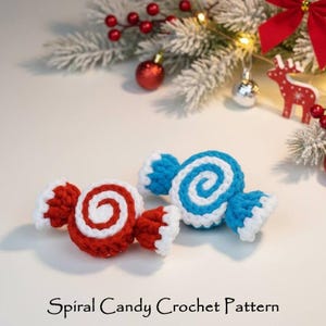 Spiral Candy Crochet Pattern PDF, Cute Christmas Candy Crochet, Peppermint Candy Ornament DIY, Easy Holiday Crochet Pattern, Cozy Pattern