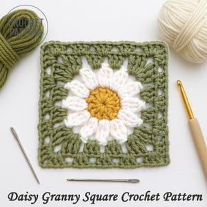 Daisy Granny Square Crochet Pattern: Easy Floral DIY (PDF Pattern