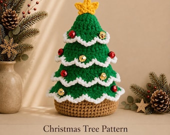 Crochet Christmas Tree Pattern | Mini Holiday Tree Decor | Easy Amigurumi Xmas Tree PDF | Beginner Friendly Crochet Pattern | Crochet Tree