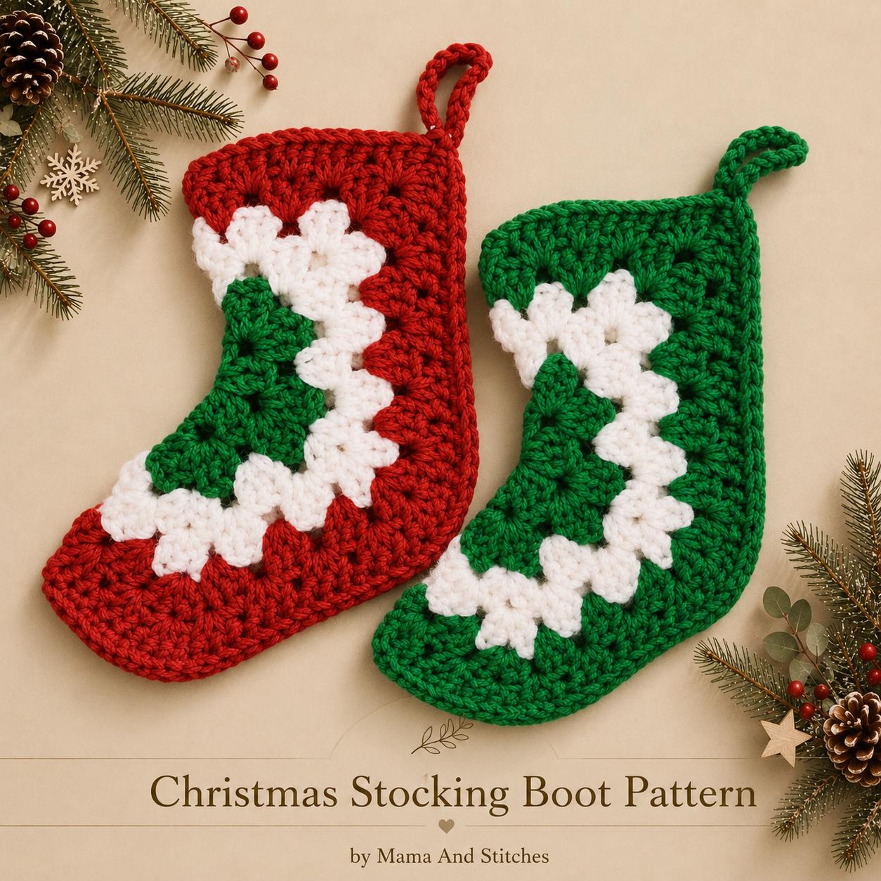39 Christmas Stocking Crochet Patterns for Handmade Holiday Keepsakes 28 Christmas Stocking Crochet Pattern Cute Boot Stocking