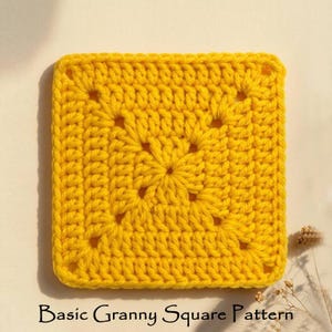 Easy Solid Granny Square Crochet Pattern | Beginner Crochet Square | Modern Granny Square PDF | Scrap Yarn Project | Easy Blanket Square pdf