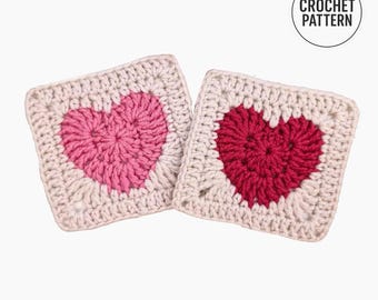 Heart Granny Square Crochet Pattern PDF | DIY Blanket, Bag or Pillow Motif | Beginner-Friendly Crochet Tutorial | Heart Crochet Pattern PDF