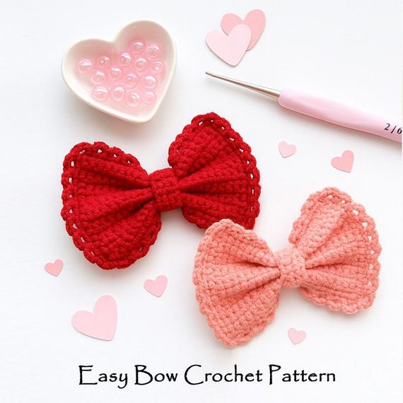 Easy Crochet Bow Pattern PDF, Beginner Friendly Hair Bow DIY, Quick Cute Crochet Project, Simple Bow Crochet Tutorial, Scrap Yarn Pattern