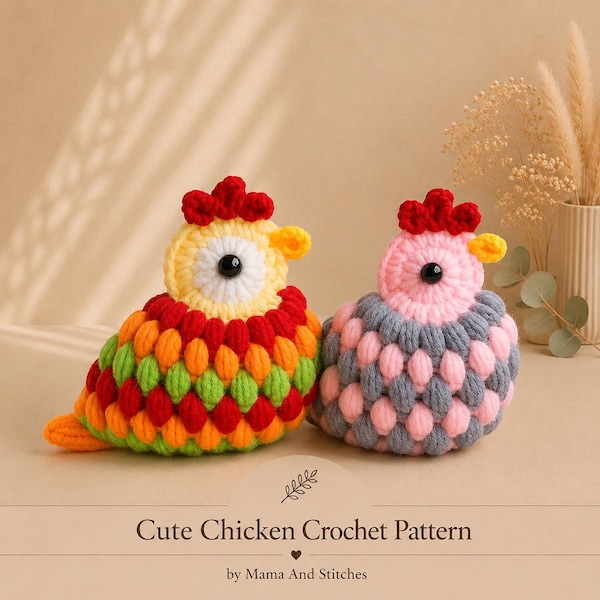 Crochet Chicken Pattern | Easy Amigurumi Hen PDF Tutorial | Cute Farm Animal Crochet Pattern | Easy Cute Chicken Pattern | Instant Download