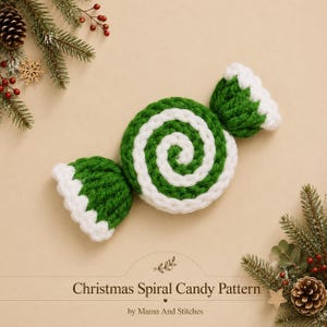 Kawaii Spiral Candy Crochet Pattern PDF, Cute Candy Ornament Crochet DIY, Aesthetic Sweet Crochet Decor, Easy Beginner Pattern, Fast Pattern