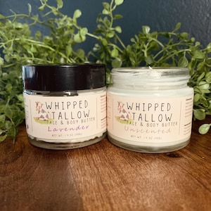Whipped Tallow - Face & Body Butter - Grass-Fed, Handcrafted, Small Batch Skincare