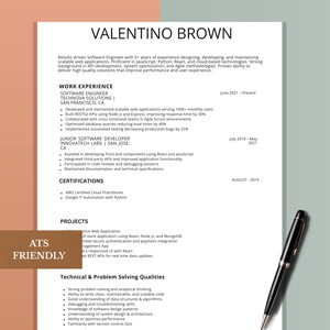 Lebenslauf für Software-Ingenieur Lebenslauf Canva Word